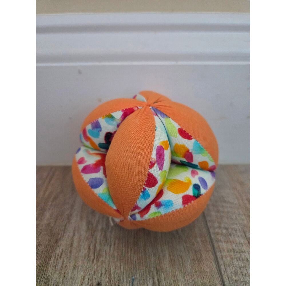 Lovevery Organic Montessori Puzzle Ball 3.5” Orange Floral Sensory Baby Toy